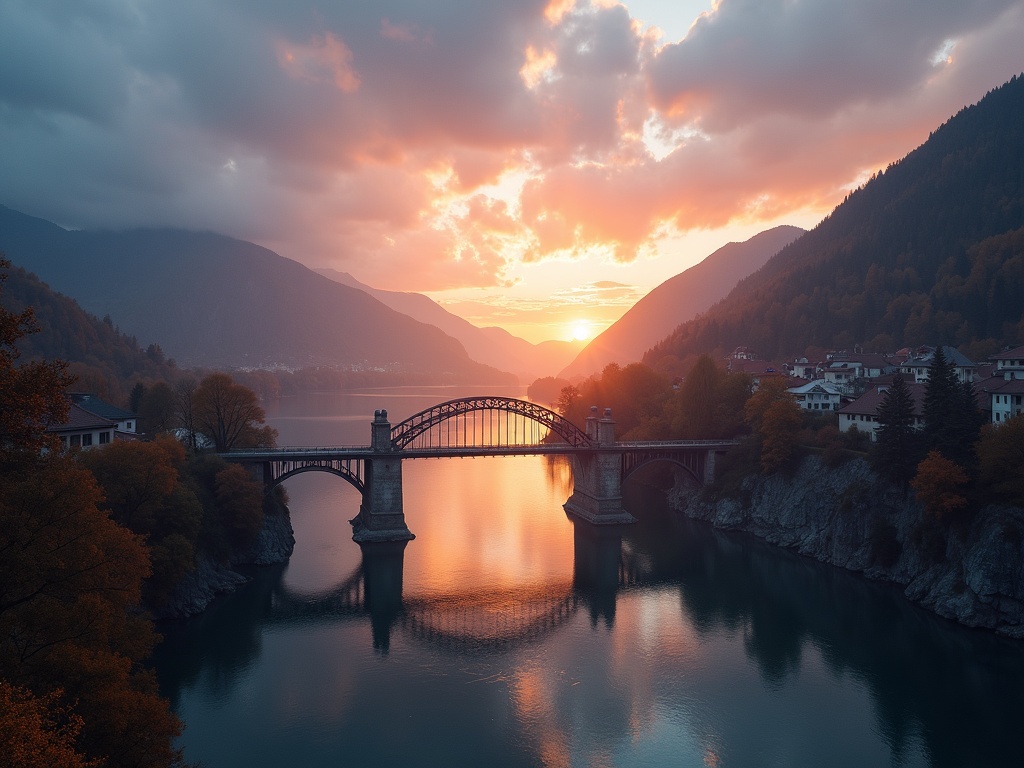 'Solkanski most, znamenita znamenitost v Novi Gorici, Slovenija'