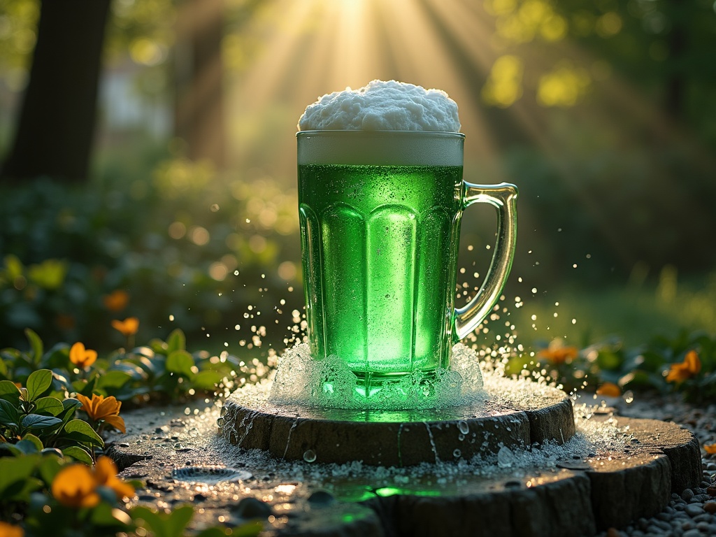 Green Gold Beer Fountain, znana znamenitost v mestu Žalec, Slovenija