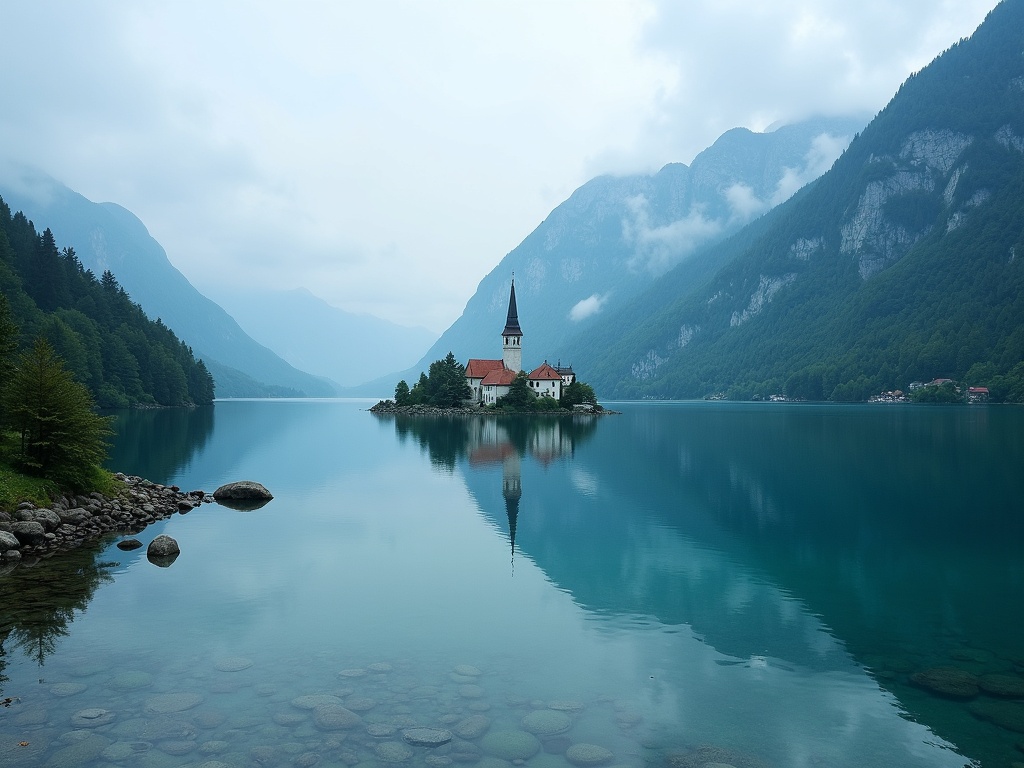 Lake Bled, znana znamenitost v mestu Bled, Slovenija