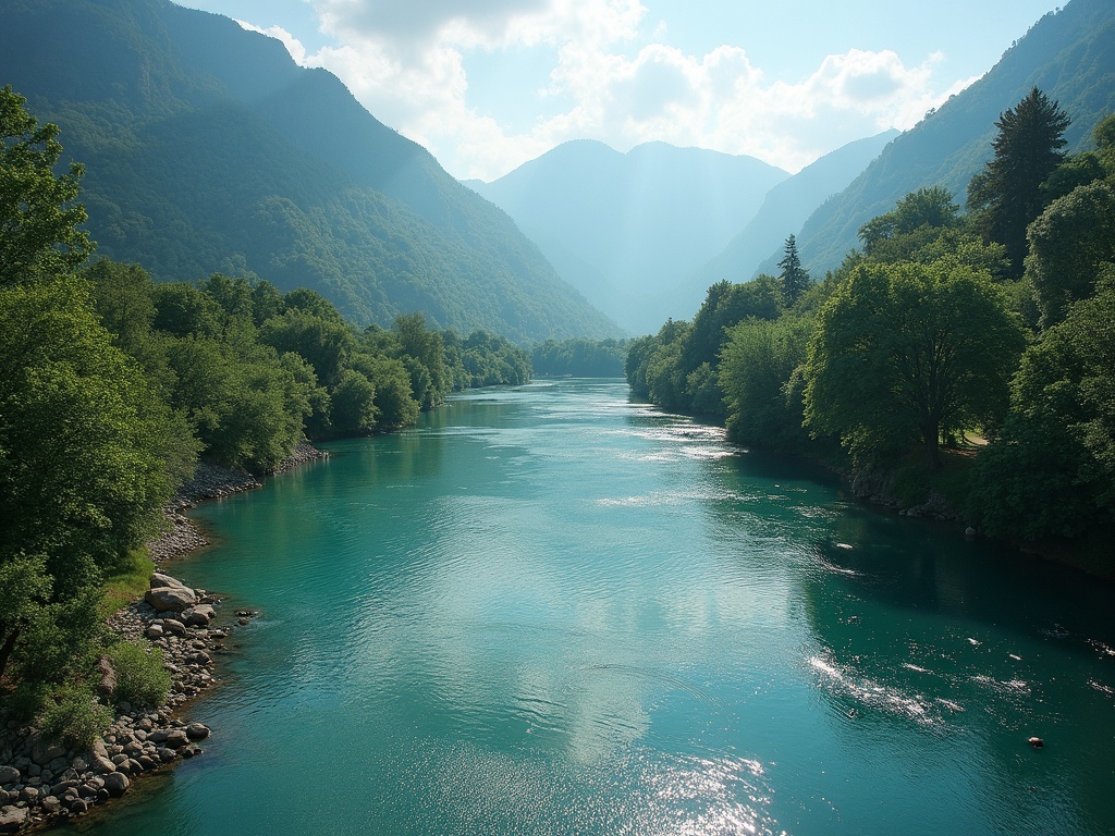 Kolpa River, znana znamenitost v mestu Črnomelj, Slovenija