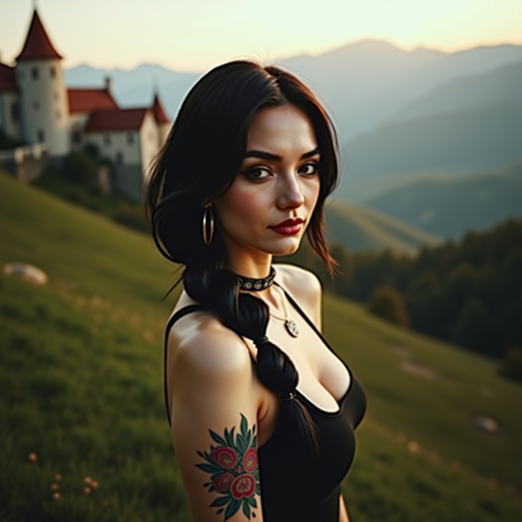 Krystal Samuel obišče Snežnik Castle v mestu Ilirska Bistrica za globoka laž